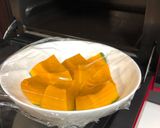 🔰電子レンジで簡単おかず！かぼちゃの白だし煮物作り方5写真