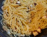 ゆず胡椒のきいたタコとあさりの和風パスタ作り方6写真