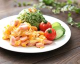 朝食に♪魚ニソエッグのご飯プレート作り方7写真