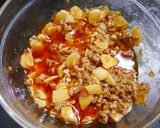 レンジで簡単！赤い麻婆豆腐　梅にんにく辣油作り方3写真