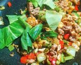 【袋麺の粉♻️】🇹🇭トムヤム風えび味🦐小松菜炒め🥬！作り方2写真