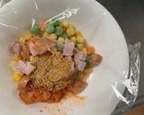 レンジピリ辛オイクリーム味オムライス弁当作り方2写真