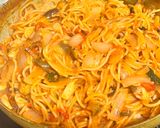 鯖缶水煮とトマト缶DE茄子入トマトパスタ作り方5写真