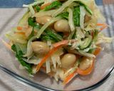 大根と水菜と蒸し大豆のサラダ♪作り方5写真