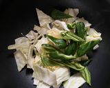 ワンパン5分!春キャベツとサバ缶回鍋肉作り方1写真