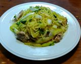 青梅塩麹漬けセロリと豚肉のレモン焼きそば作り方9写真