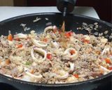 炊いたご飯で作る16穀米のイカ墨パエリア作り方16写真