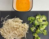 ブロッコリーとえのきのふわとろ卵スープ作り方1写真