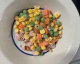 全てレンジ洋風梅オイ照り味炒飯弁当作り方2写真