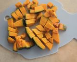 かぼちゃとオートミールぎゅー！食物繊維メガ食パン作り方1写真