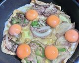 今日の晩御飯!油揚げとひき肉の月見ハンバーグ風作り方5写真