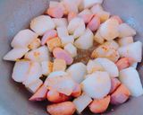 ＊長芋とソーセージと餅の明太チーズ炒め＊作り方3写真