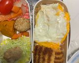 レンジ簡単ポークチャップ味オムライス弁当作り方17写真