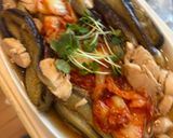 ナスとキムチ鶏ささみの温素麺作り方5写真