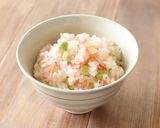 介護　桜えびと枝豆の炊き込みご飯　美肌に作り方4写真