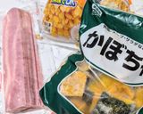 ゴロゴロ冷凍かぼちゃのミルク煮作り方1写真