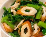 【材料3つ】つるむらさきとちくわのポン酢あえ作り方3写真