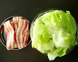カリカリ豚とレタス1玉炒め作り方1写真