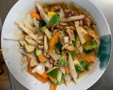 お一人様野菜たっぷりキムチウスター味炒飯作り方13写真