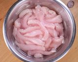 むね肉とじゃが芋のオイスターマヨ青椒肉絲作り方1写真