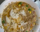 レンジ簡単洋風クリーミー牛丼味炒飯弁当作り方9写真
