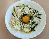 カット野菜と卵のレンジ蒸し作り方2写真