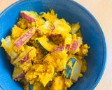 レンジで簡単！さつまいもとかぼちゃの和風サラダ作り方6写真