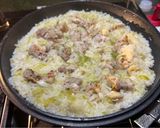 キャンプでネギ塩チキンパエリア　失敗無し作り方8写真