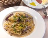 銀杏とサツマイモのクリームパスタ作り方16写真
