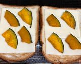 簡単時短ランチ☆かぼちゃ玉ねぎの彩り野菜トースト作り方6写真