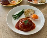 お月見ハンバーグ トマたまソース作り方3写真