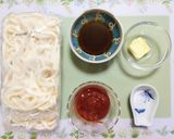簡単昼食・今日の夕飯ナポリタン焼きうどん作り方1写真
