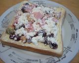 お豆とダブルチーズ✿カラフルトースト♫♬作り方1写真