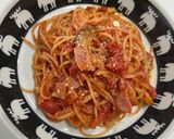 ワンパン！ベーコンとナスのトマトパスタ作り方6写真