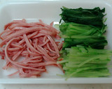 みず菜とハムのおひたし☆ごま油風味作り方1写真