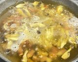ワンパン簡単!きのことベーコンの和風スープパスタ作り方4写真