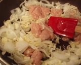 鶏ひき肉と新たまねぎのクリームパスタ作り方2写真