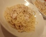 鶏ひき肉と新たまねぎのクリームパスタ作り方5写真