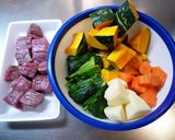 ほうれん草たっぷり！カラフルポパイカレー作り方1写真