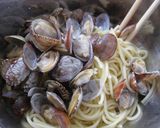 簡単&ヘルシー‼あさりの梅しそスパゲティ作り方4写真