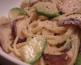 椎茸とアボカドの豆乳味噌スパゲッティ作り方6写真