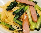 小松菜たっぷり！ウインナーペペロンチーノ作り方7写真