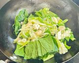 小松菜とエビとイカの極上塩あんかけ炒め作り方8写真