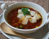 レンジで簡単おもちinカレースープ作り方7写真