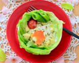 蒸篭で春キャベツのイタリアン風巣ごもり卵作り方5写真