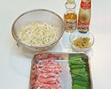 ザーサイ風味◆肉にらもやし炒め作り方1写真