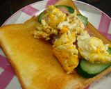 ★食パンdeたまご野菜サンド★作り方5写真