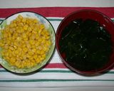 ✿コーンとわかめの味噌みるくスープ✿作り方1写真