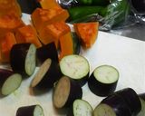 ナスかぼちゃみょうがたまり醤油煮のまね。作り方1写真