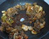 居酒屋風☆牛カルビキムチチャーハン作り方3写真